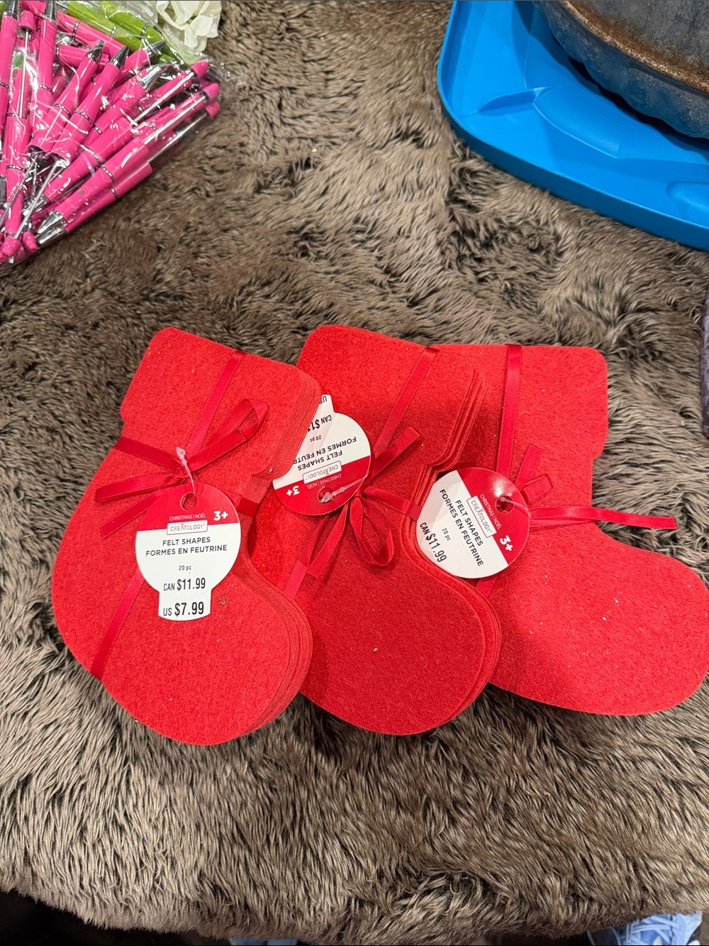 Felt shapes Christmas stocking boot three sets of 20 new
